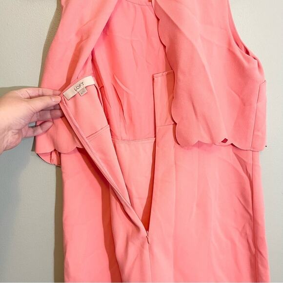 NWT Coral Loft Scalloped Split Back Sleeveless Dress Size 10 - Picture 6 of 13